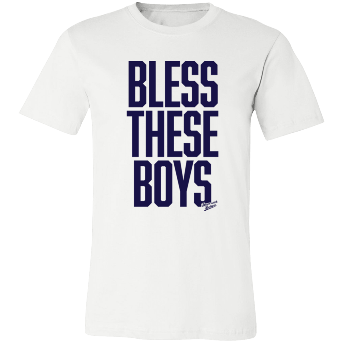 Bless These Boys Block Font - Navy Unisex Classic T-Shirt