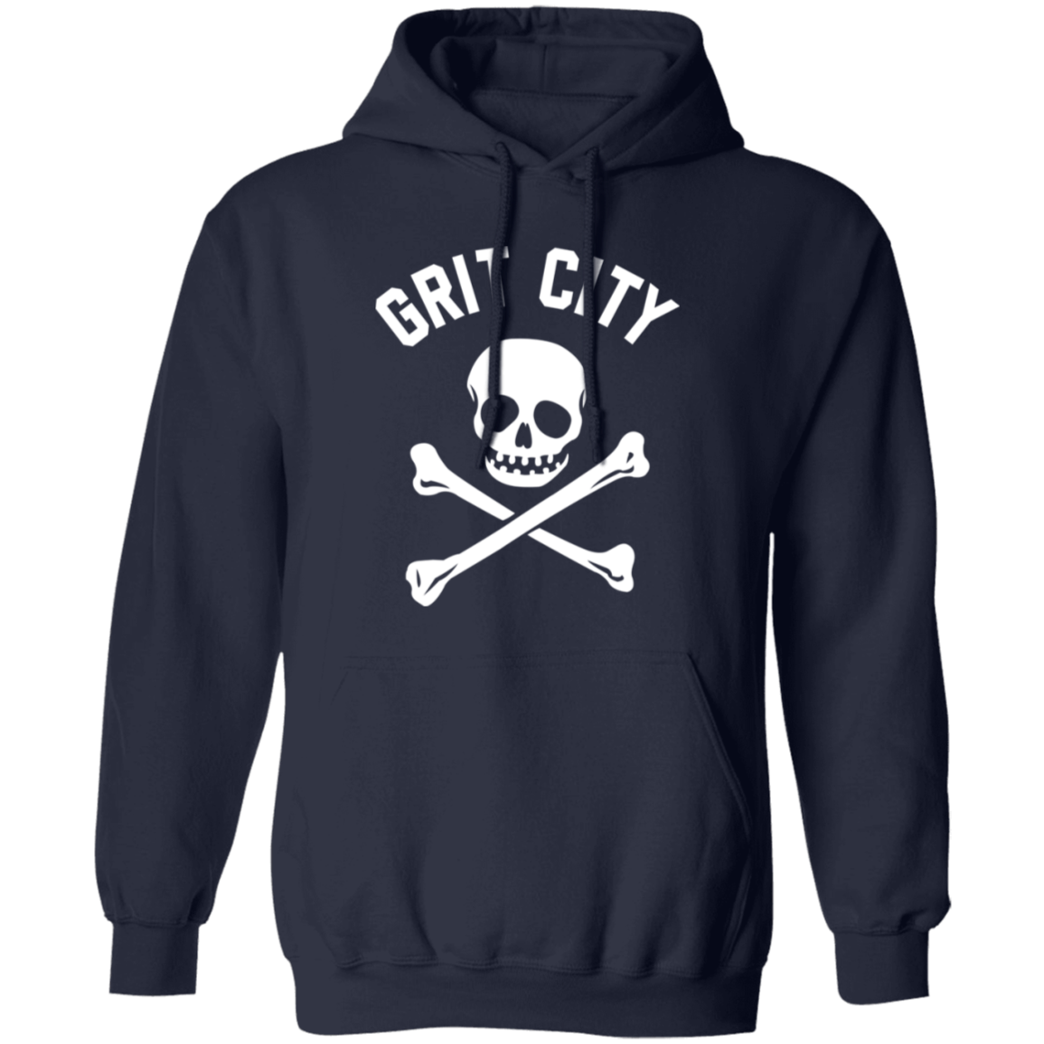 Grit City Cross Bones - White Unisex Pullover Hoodie