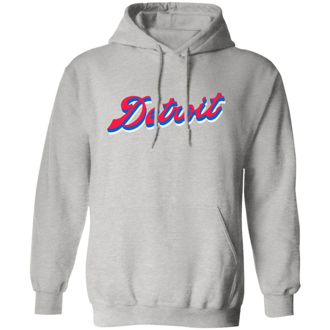 Detroit Script - Red Classic Unisex Hoodie