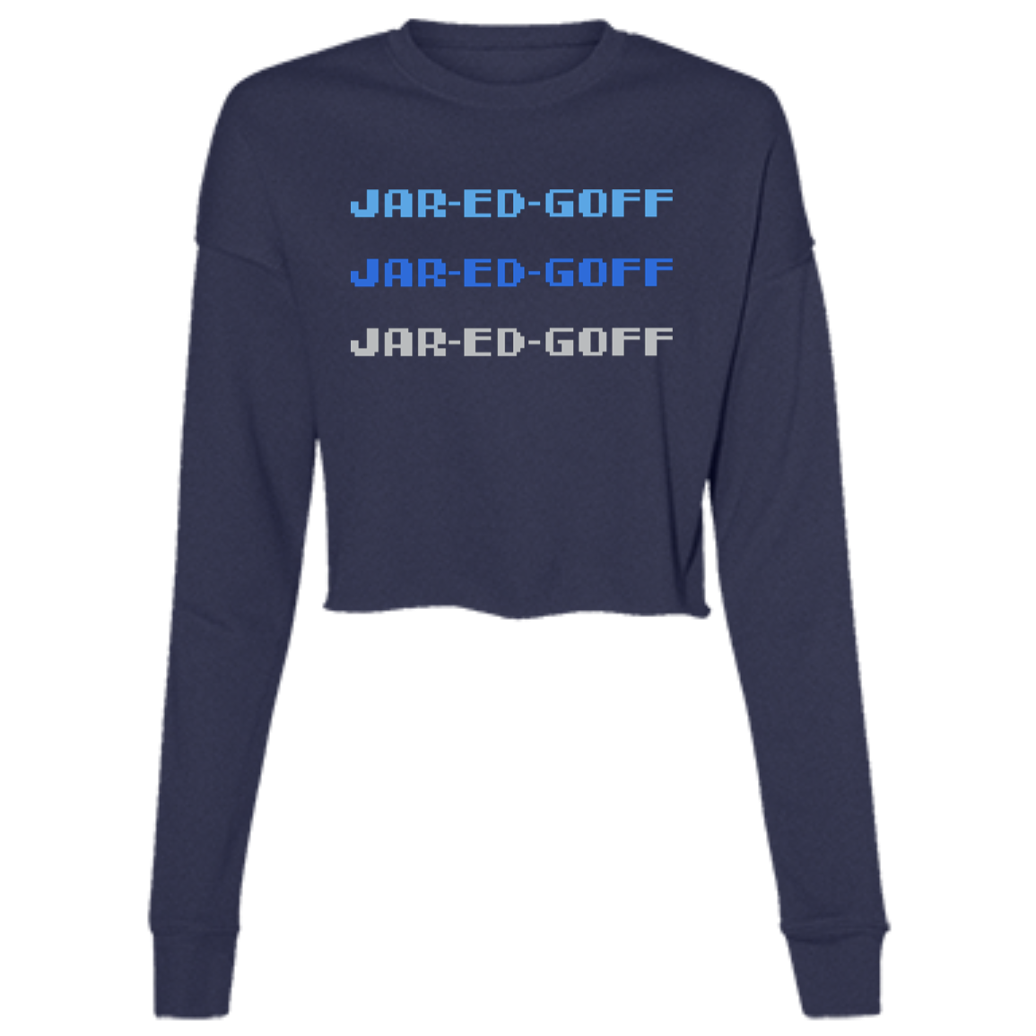 Detroit Chant - Blue + Grey Women's Cropped Crewneck Sweatshirt