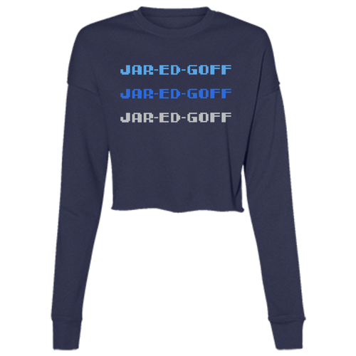 Detroit Chant - Blue + Grey Women's Cropped Crewneck Sweatshirt