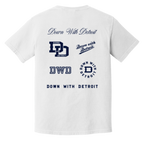 All Over Logos F - Navy Vintage Wash T-Shirt