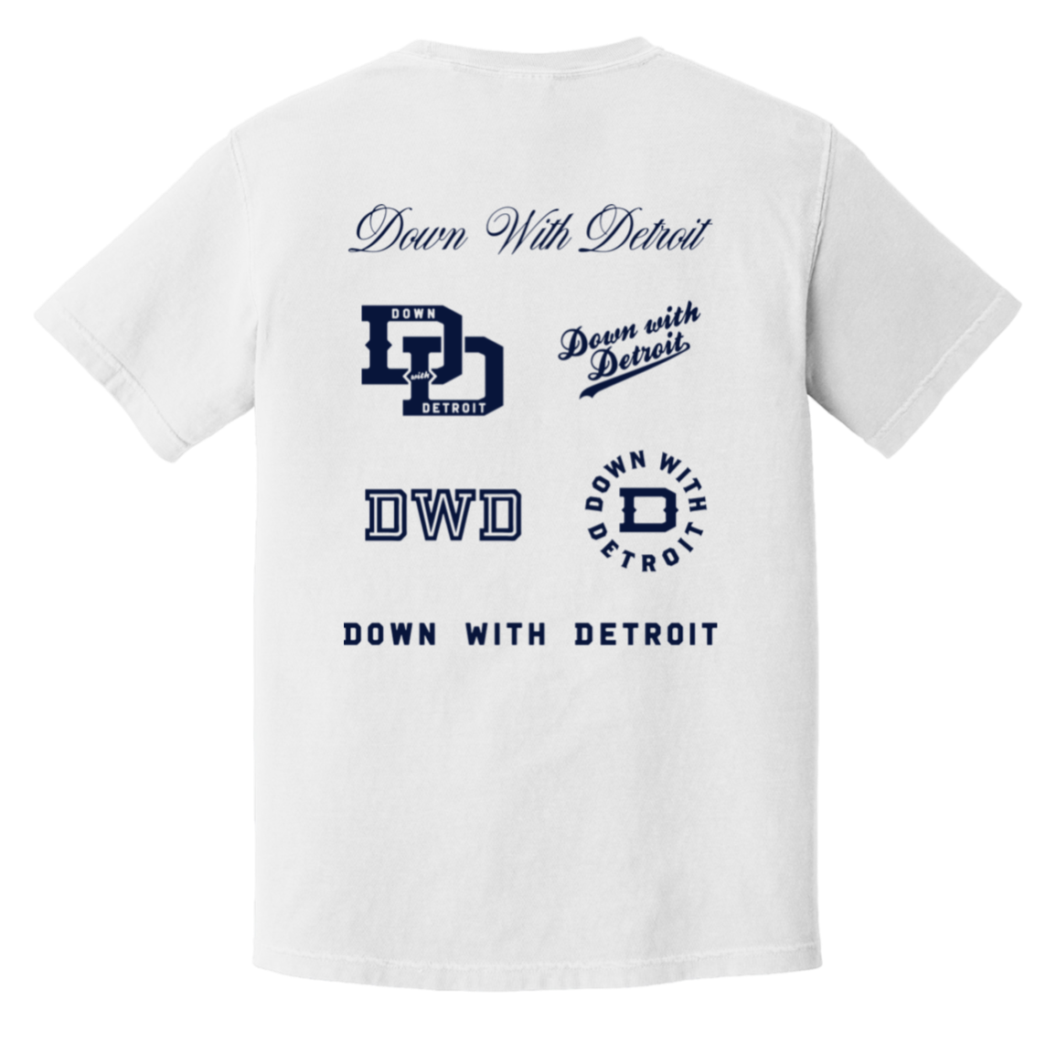All Over Logos F - Navy Vintage Wash T-Shirt