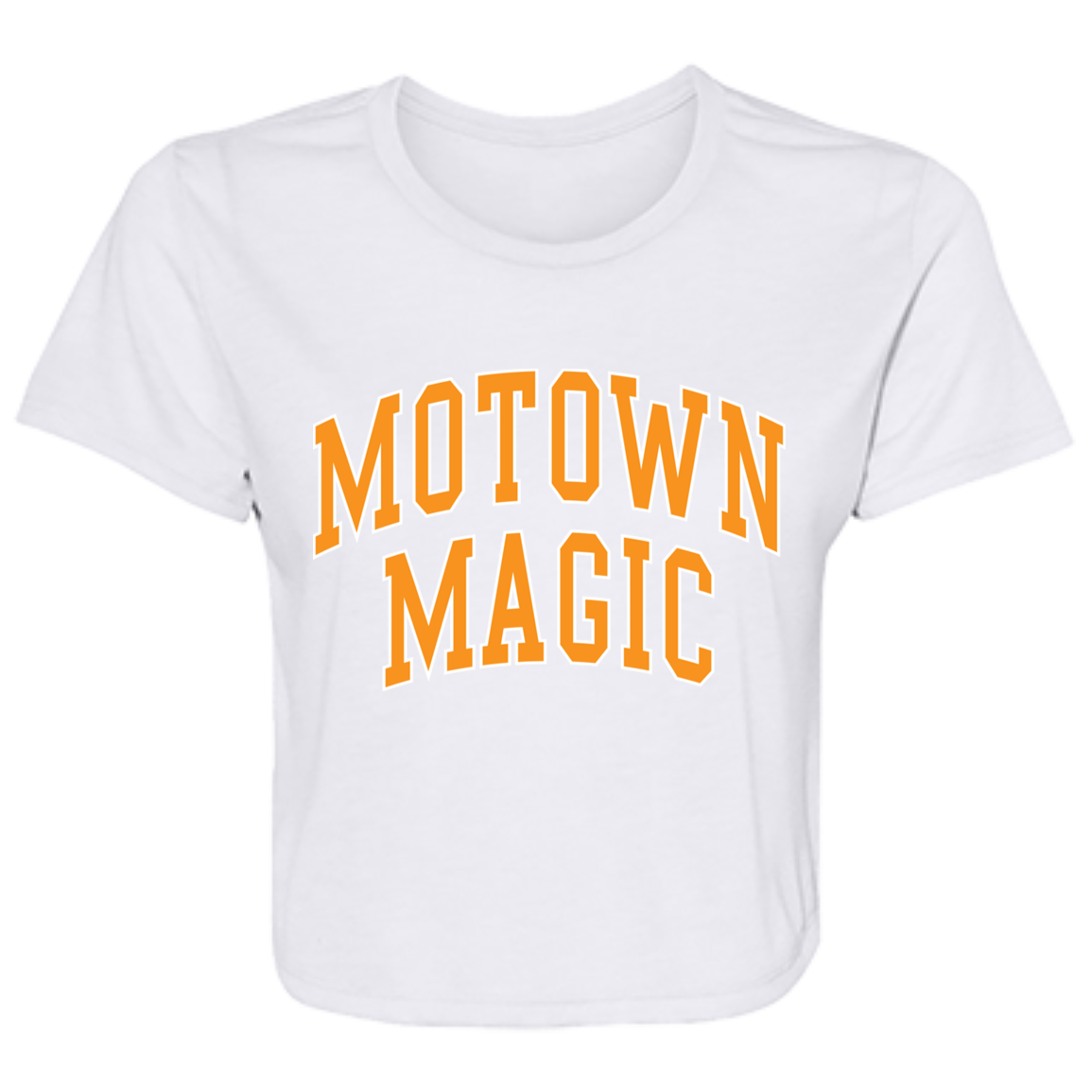 Motown Magic - Orange Women's Flowy Cropped T-Shirt