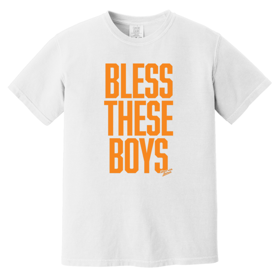 Bless These Boys - Block Font - Orange Vintage Washed T-Shirt