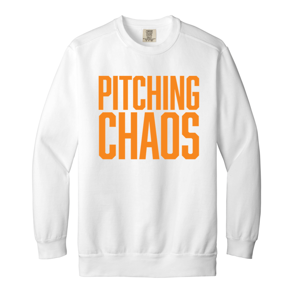Pitching Chaos - Orange Vintage Wash Crewneck Sweatshirt