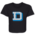Detroit Football D - Silver + Blue Flowy Cropped Tee