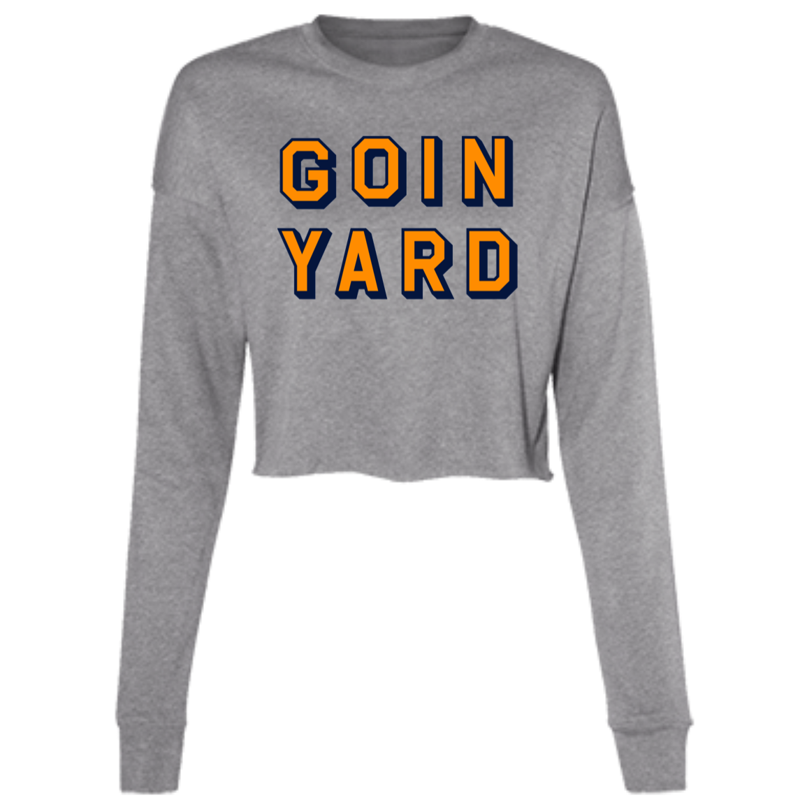Goin Yard - Orange + Navy Women's Cropped Crewneck Sweatshirt