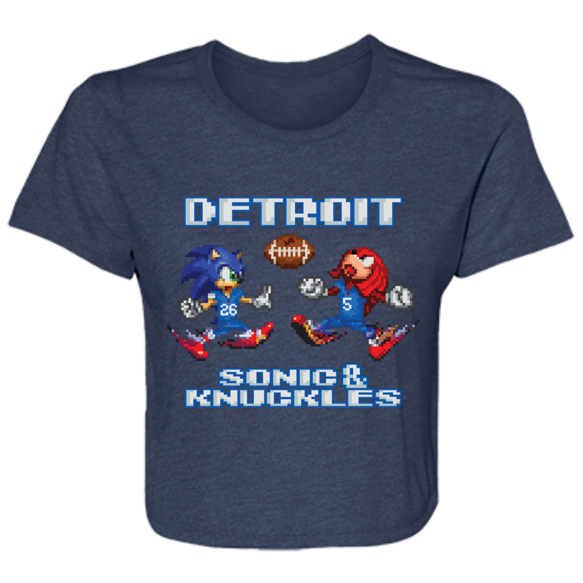 Sonic and Knuckles - Football Flowy Cropped Tee