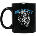 Grit City - Silver + Light Blue Black Mug
