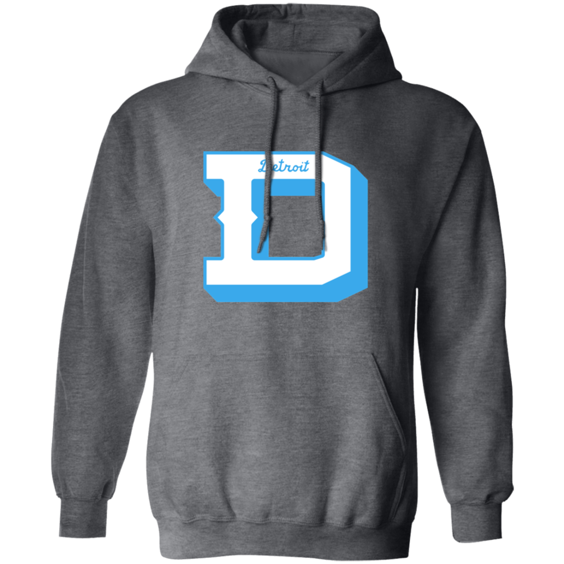 Detroit Football D - White + Light Blue Classic Unisex Hoodie