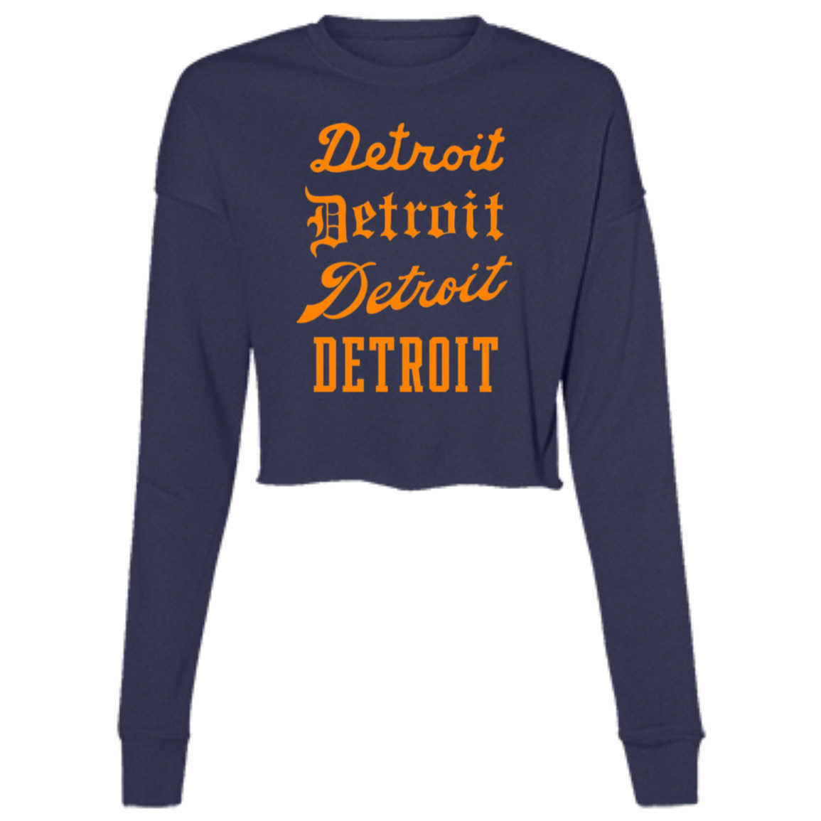 Detroit Stack - Orange Women's Cropped Crewneck Sweatshirt