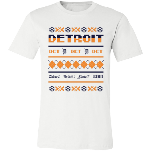 Detroit Baseball Sweater - Navy + Orange Unisex Classic T-Shirt