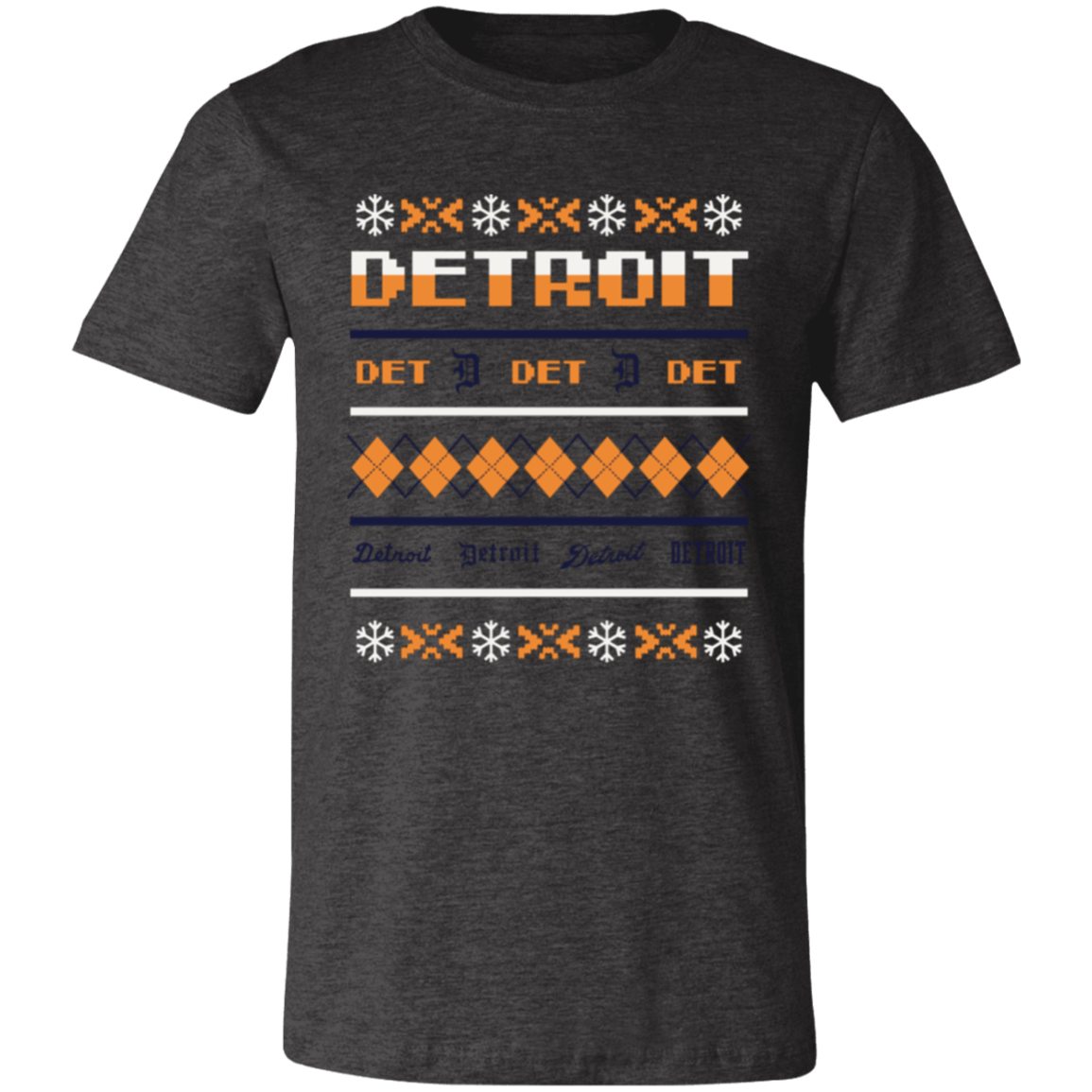 Detroit Baseball Sweater - Orange + White Unisex Classic T-Shirt