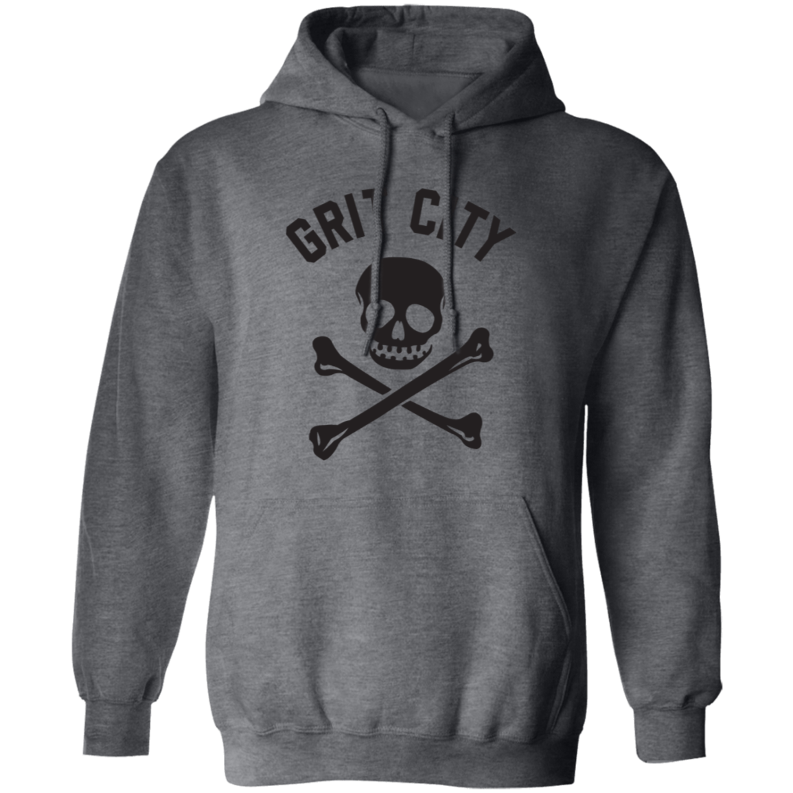 Grit City Cross Bones - Black Unisex Pullover Hoodie