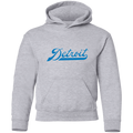 Detroit Football Script - Blue Kids Unisex Classic Hoodie