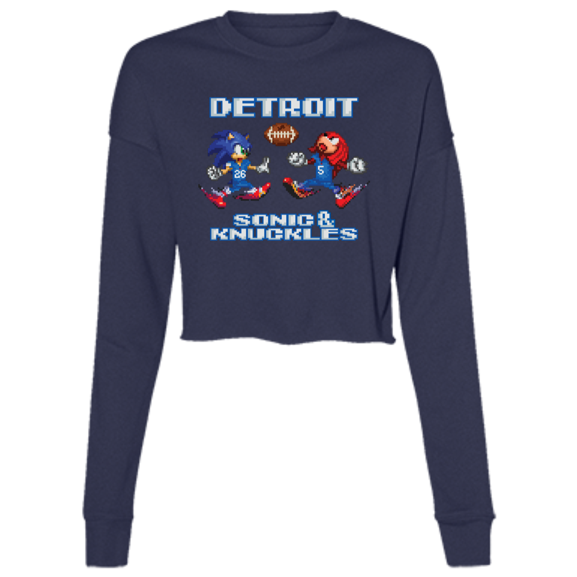 Sonic and Knuckles - Football Women's Cropped Crewneck Sweatshirt
