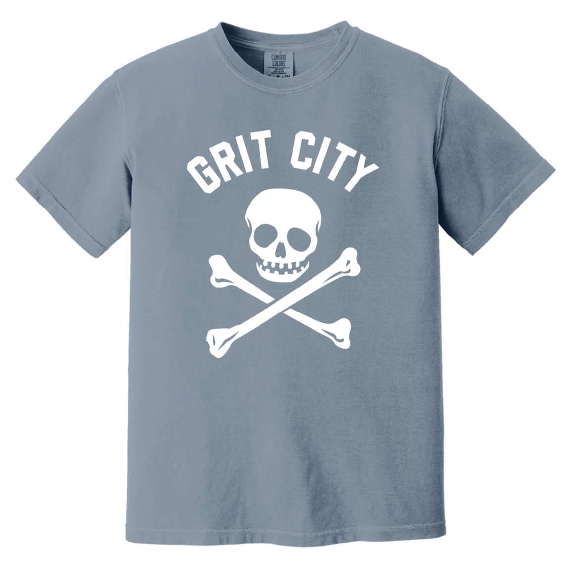 Grit City Cross Bones - White Vintage Washed T-Shirt