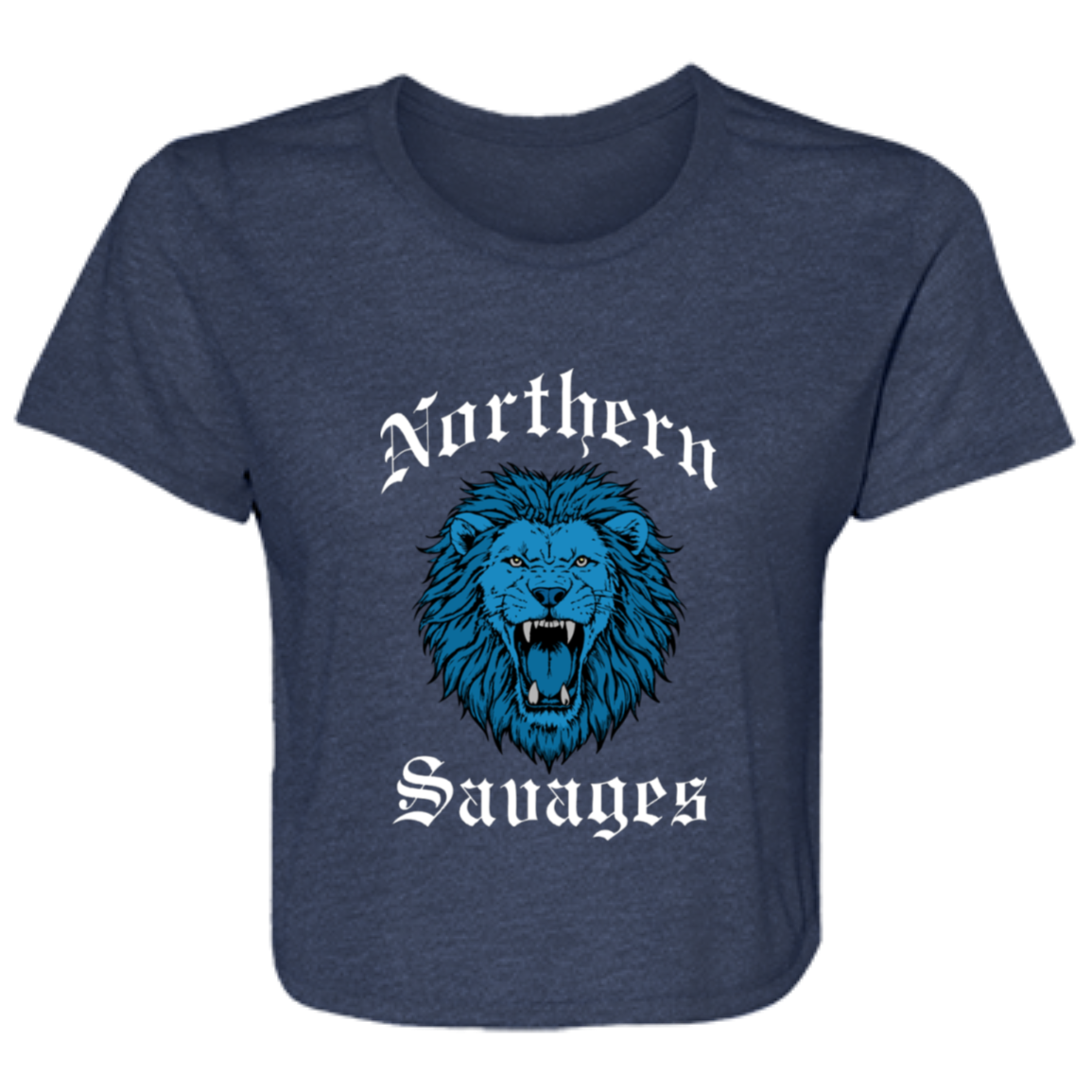 Northern Savages - Honolulu Blue + White Flowy Cropped Tee