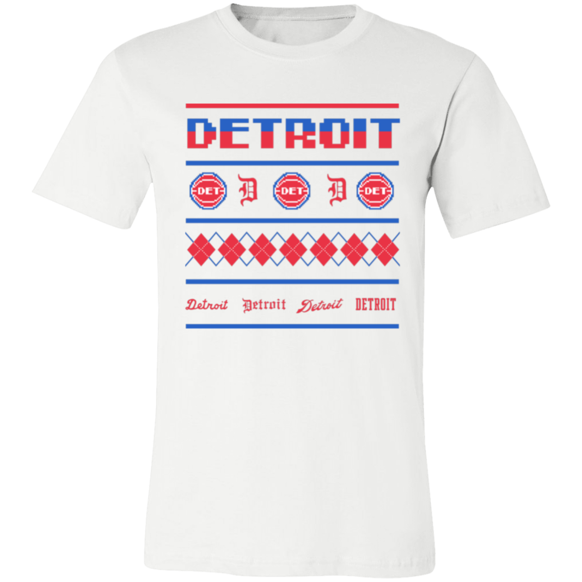 Detroit Basketball Sweater - Red Unisex Classic T-Shirt