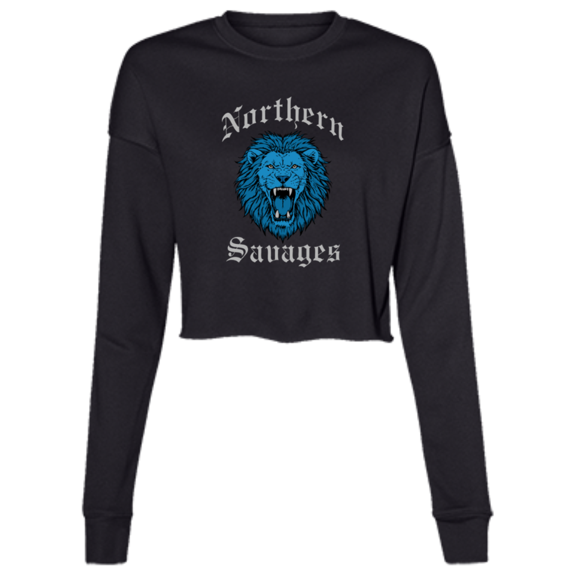 Northern Savages - Honolulu Blue + Silver Women's Cropped Crewneck Sweatshirt