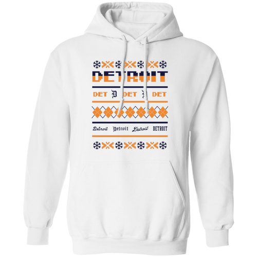Detroit Baseball Sweater - Navy + Orange Classic Unisex Hoodie