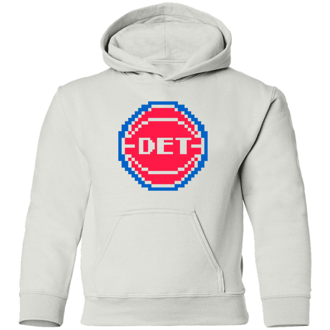 8Bit Detroit Basketball - Red Kids Unisex Classic Hoodie