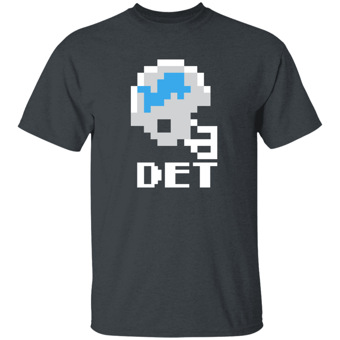 Detroit Football 8bit - Vintage Grey Kids Unisex Classic T-Shirt