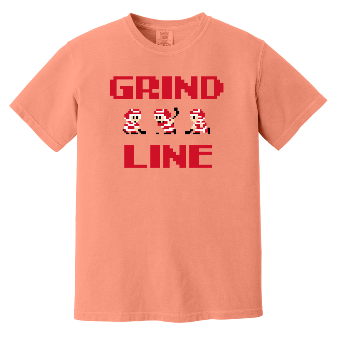 8bit Grind Line - Red + Black Vintage Wash T-Shirt