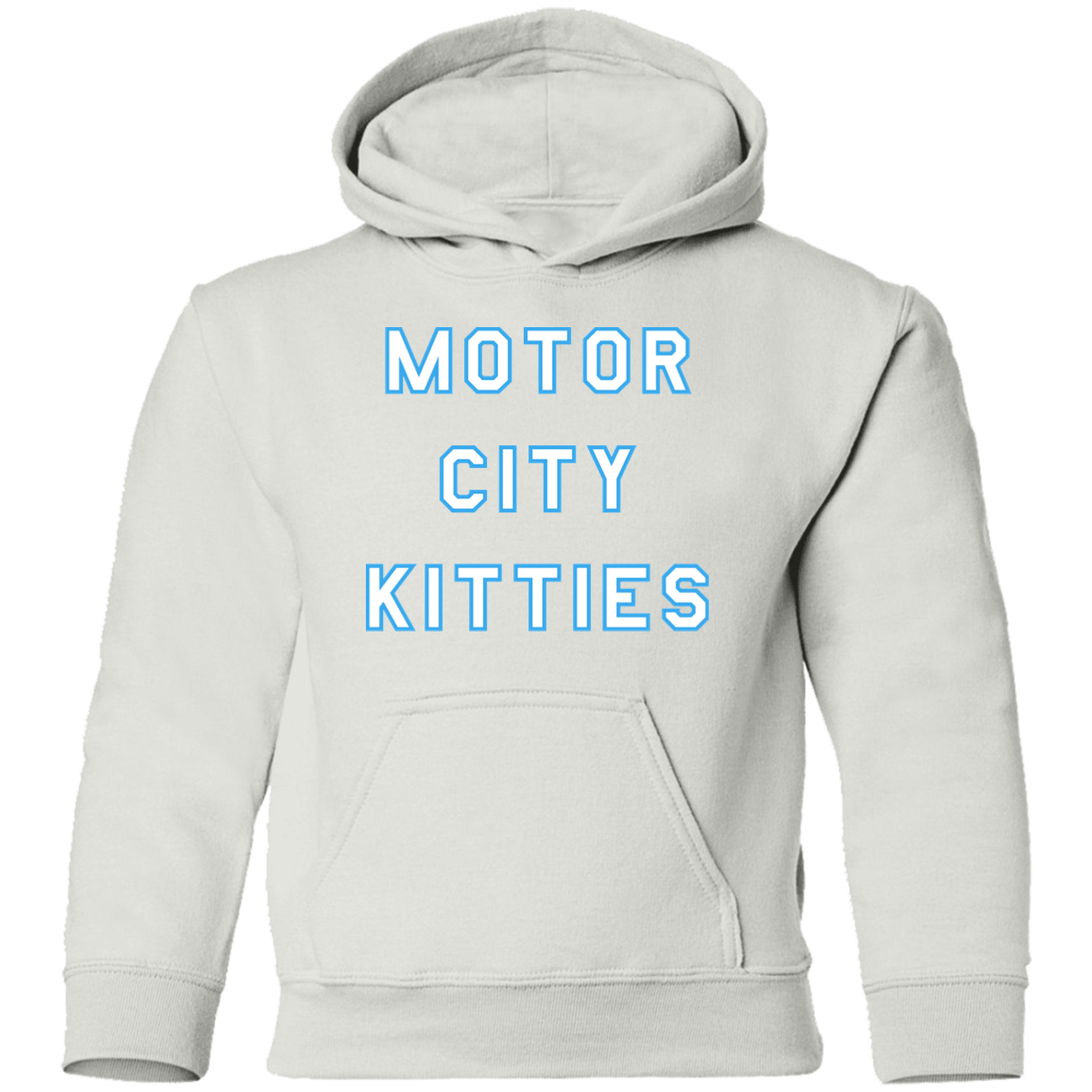Motor City Kitties - White + Light Blue Kids Unisex Classic Hoodie