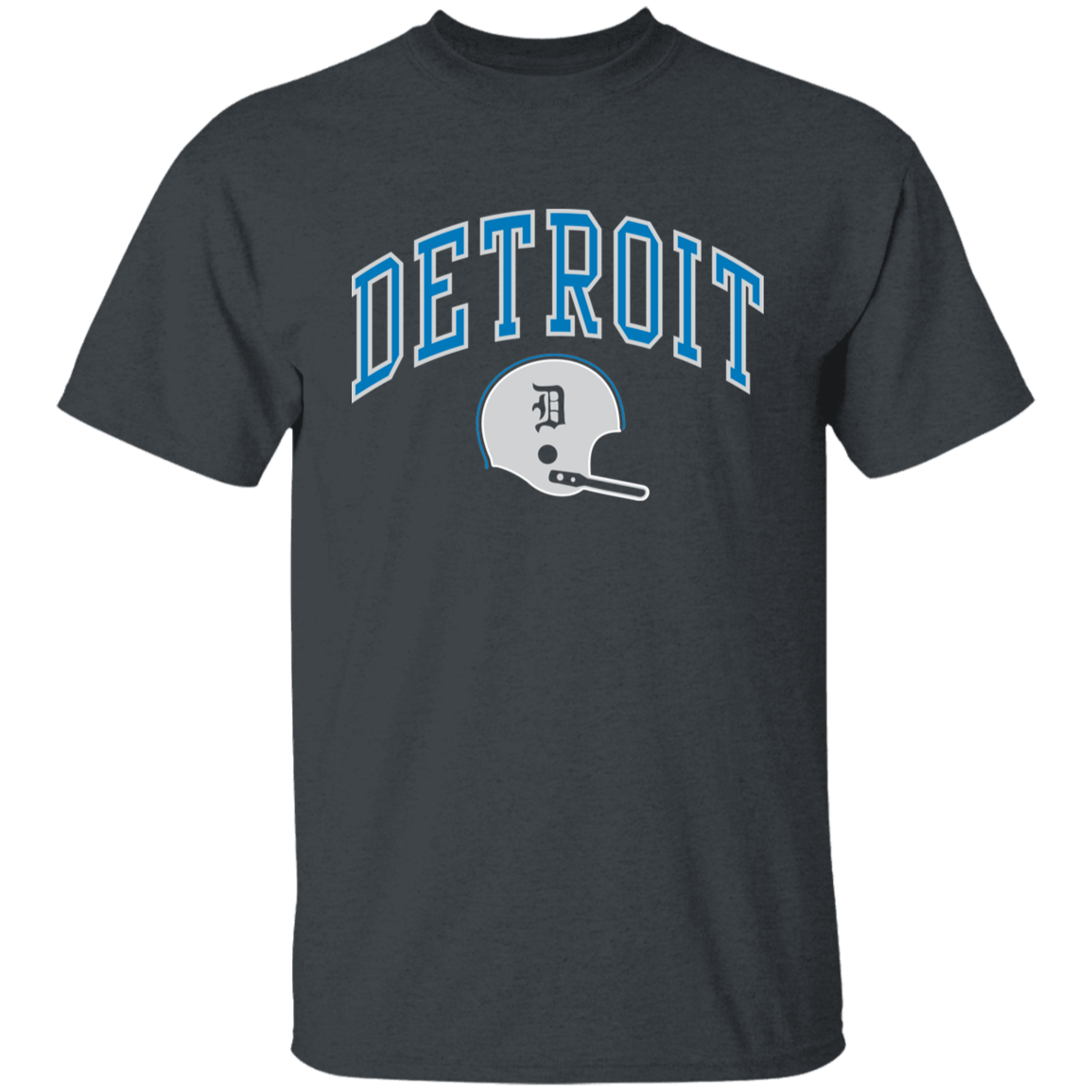 Detroit Football Helmet - Blue + Silver Kids Unisex Classic T-Shirt