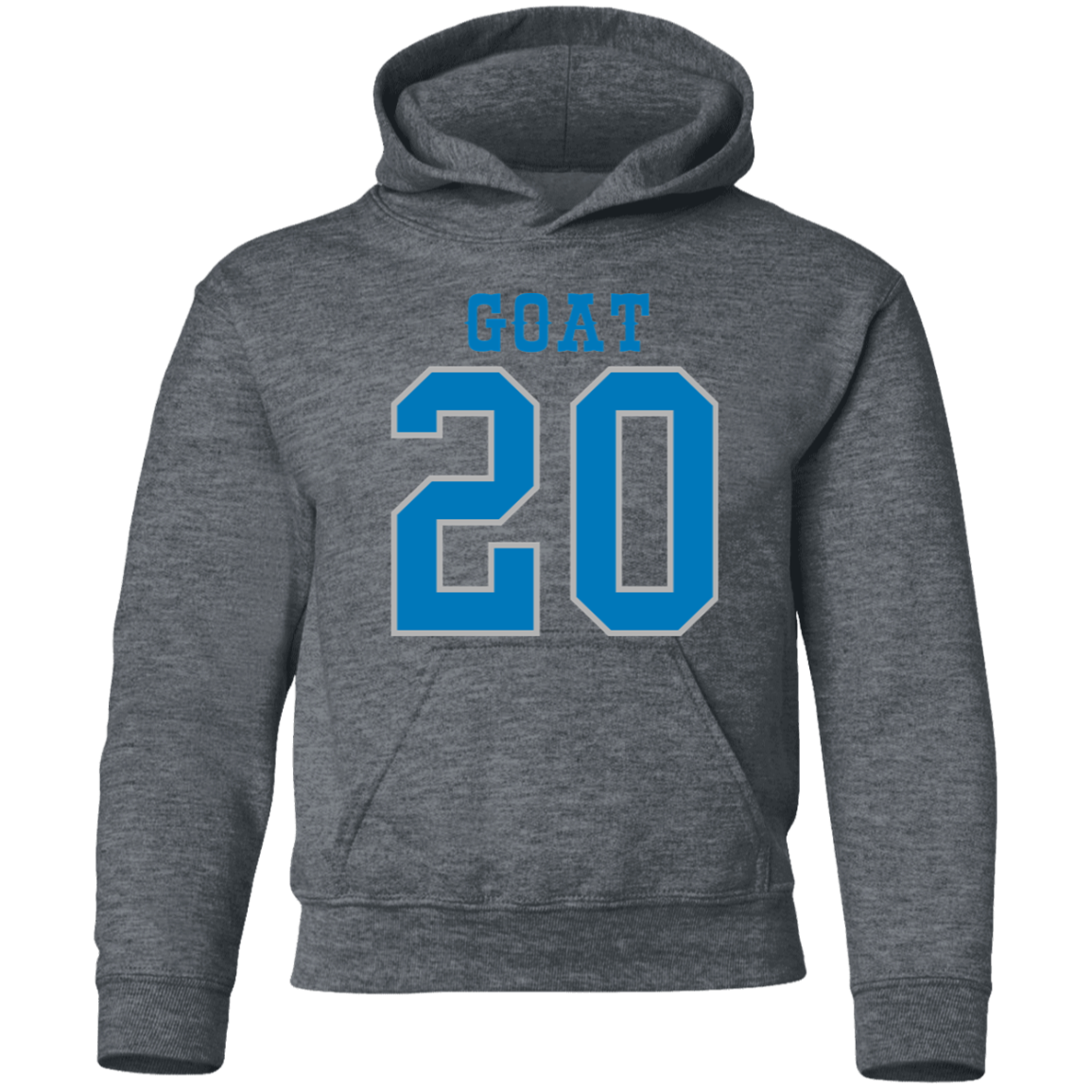 Detroit Football Number 20 - Dark Blue + Silver Kids Unisex Classic Hoodie