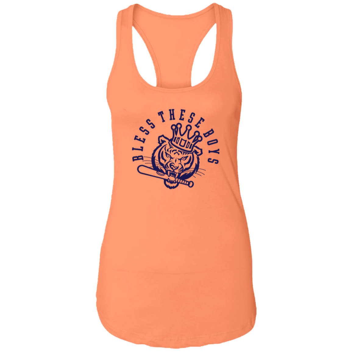 Bless These Boys - Navy Women's Racerback Tank