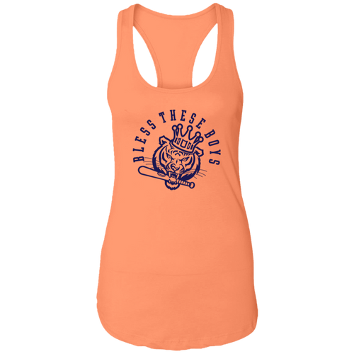 Bless These Boys - Navy Women's Racerback Tank
