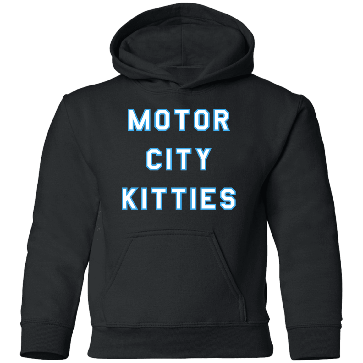 Motor City Kitties - White + Light Blue Kids Unisex Classic Hoodie