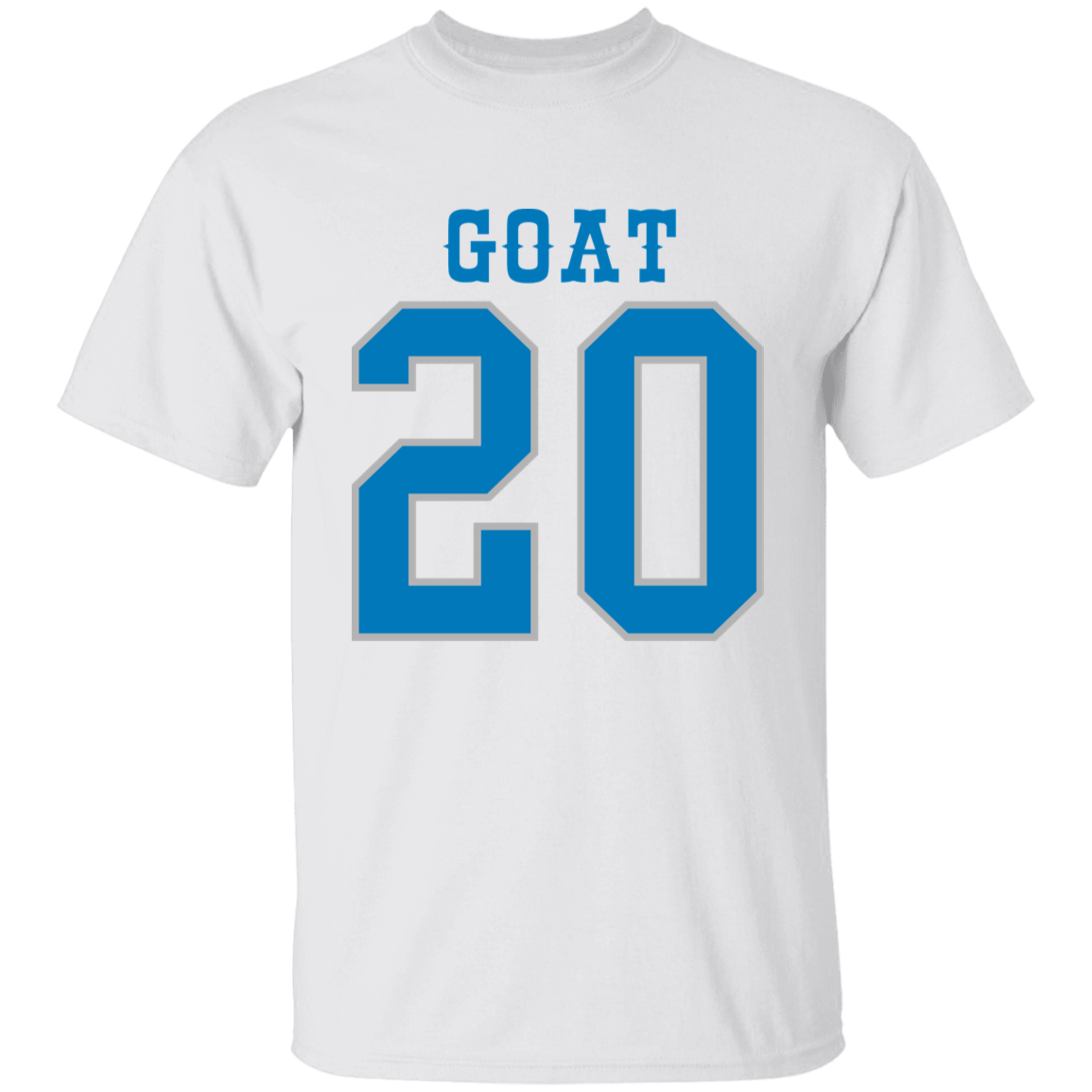 Detroit Football Number 20 - Dark Blue + Silver Kids Unisex Classic T-Shirt