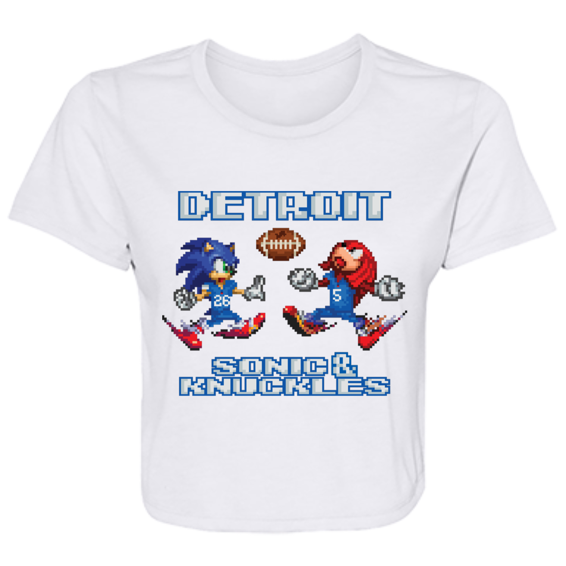 Sonic and Knuckles - Football Flowy Cropped Tee