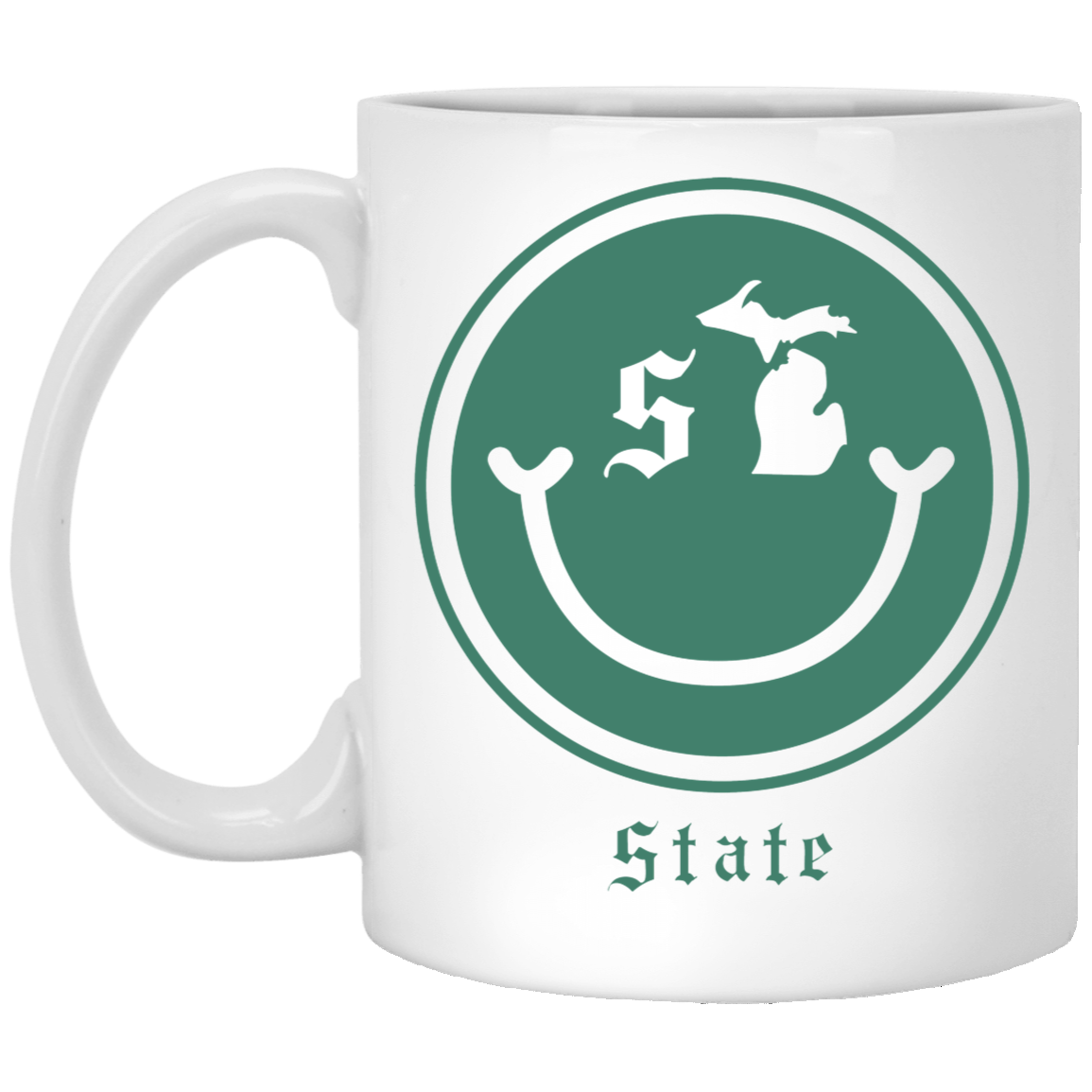 State Smile - Forest Green White Mug