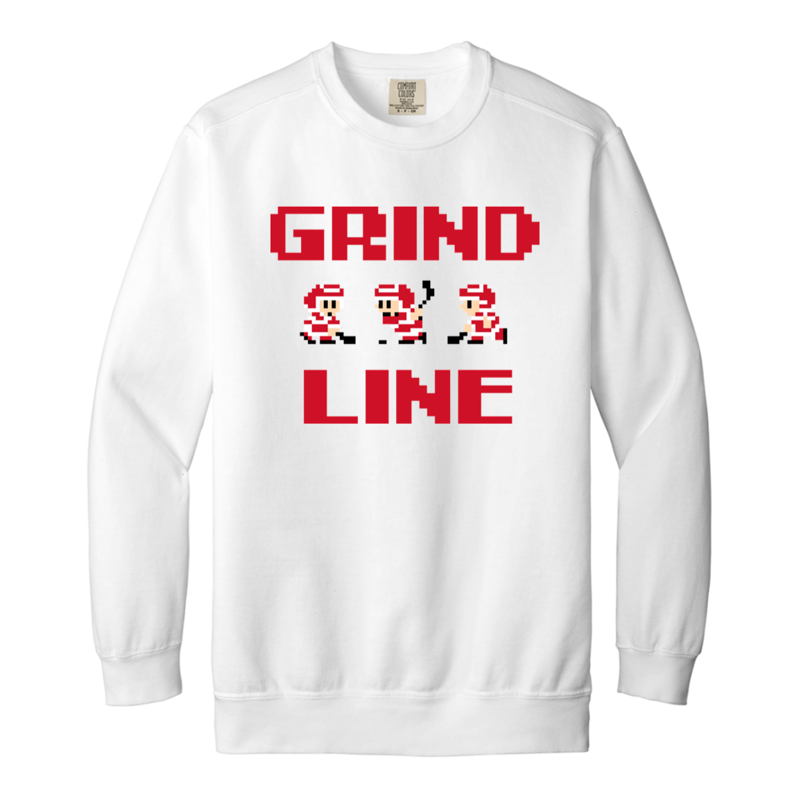 8bit Grind Line - Red + Black Vintage Wash Crewneck Sweatshirt