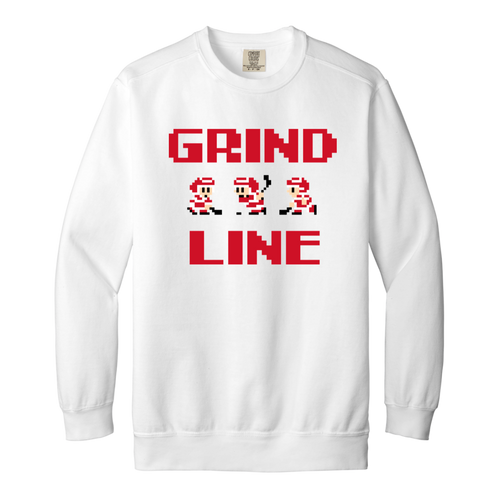 8bit Grind Line - Red + Black Vintage Wash Crewneck Sweatshirt