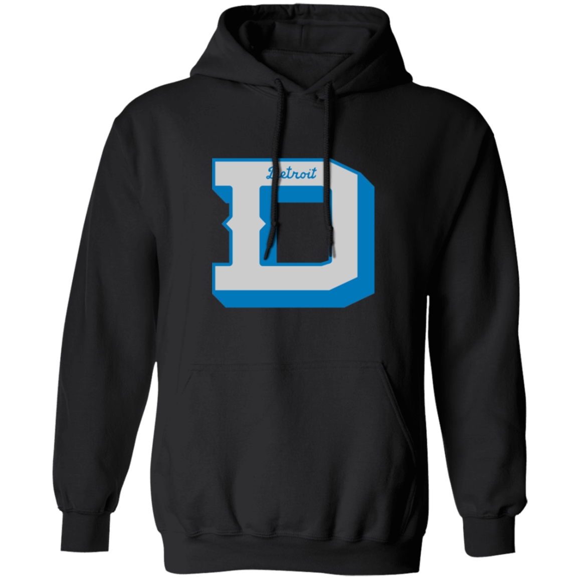 Detroit Football D - Silver + Blue Classic Unisex Hoodie