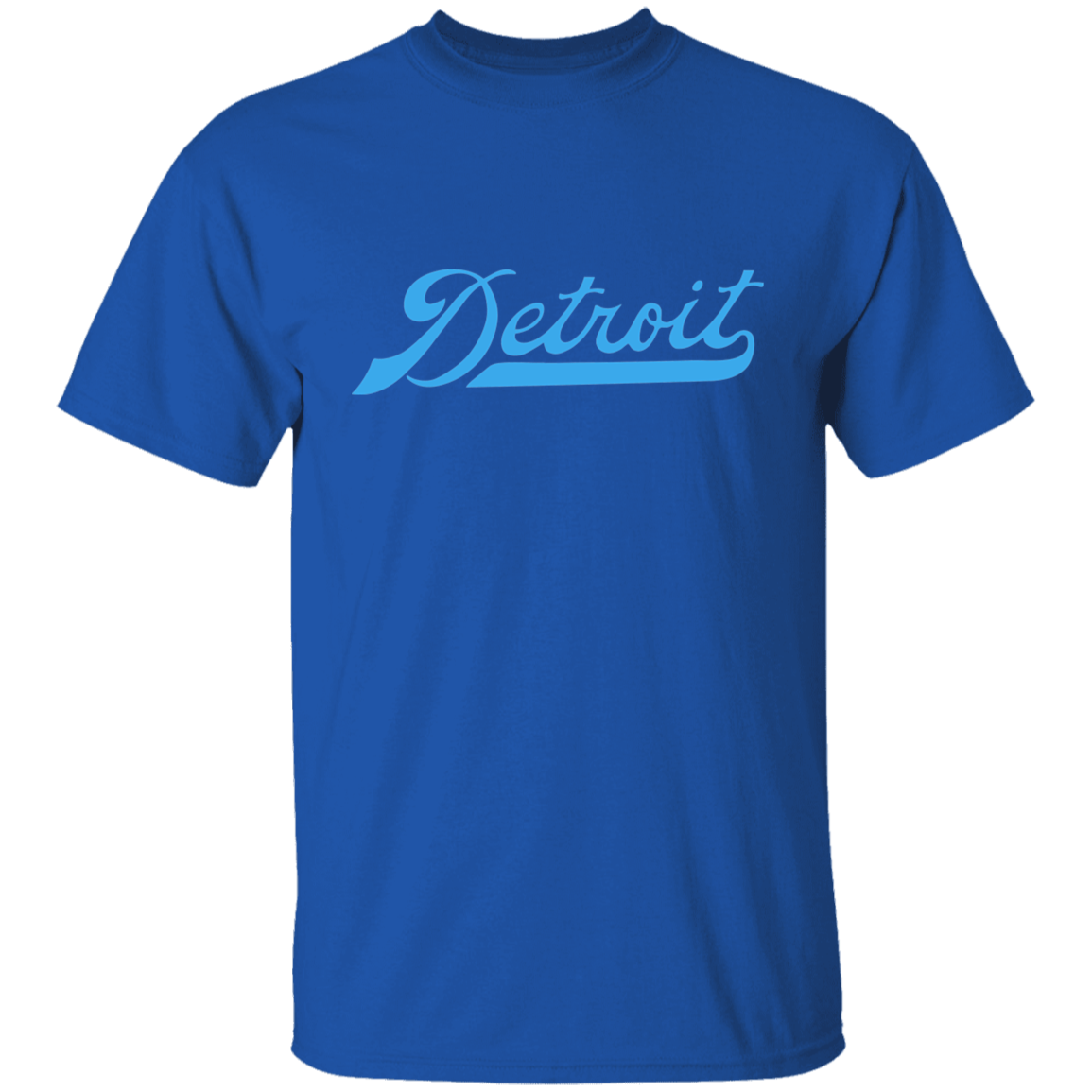 Detroit Football Script - Light Blue Kids Unisex Classic T-Shirt
