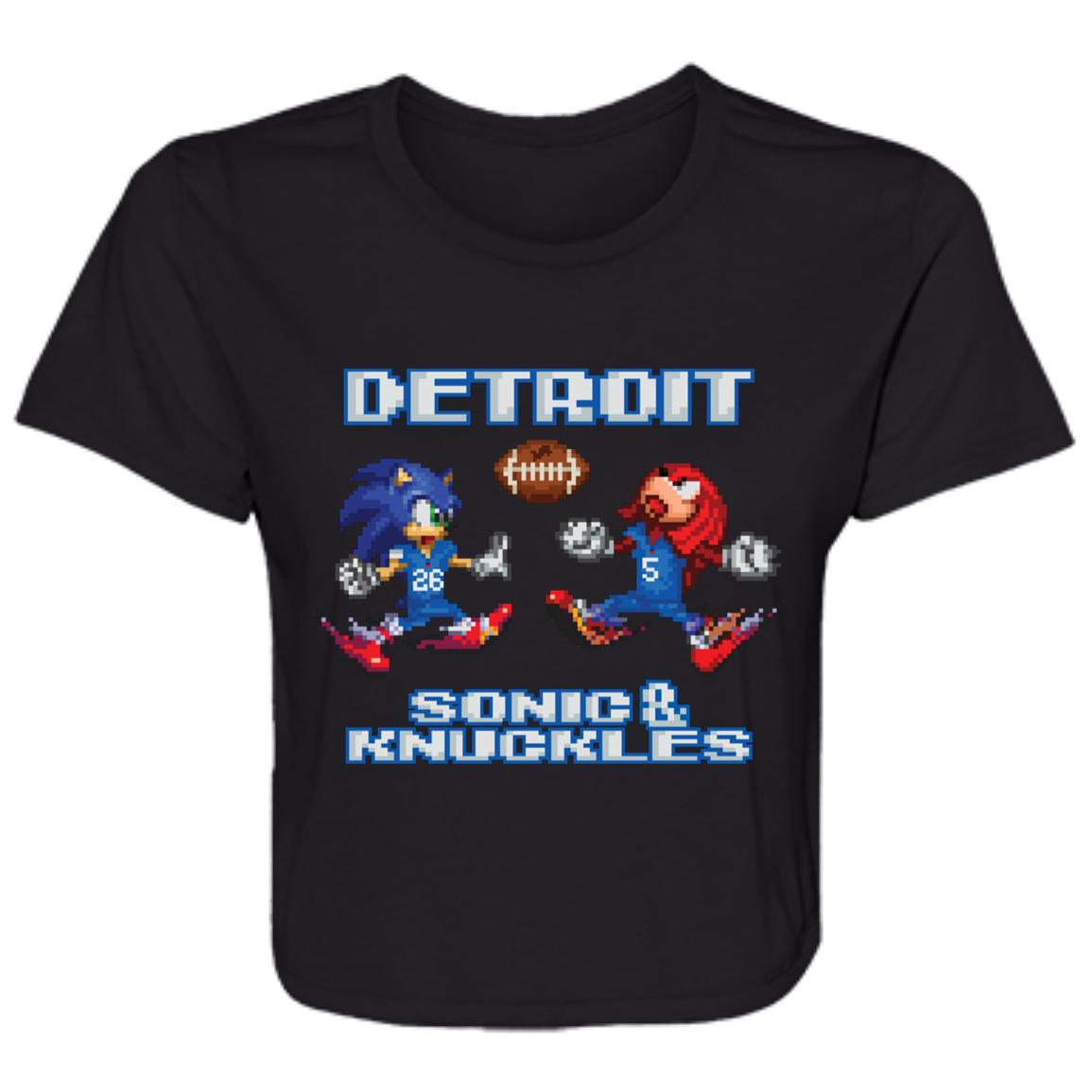 Sonic and Knuckles - Football Flowy Cropped Tee