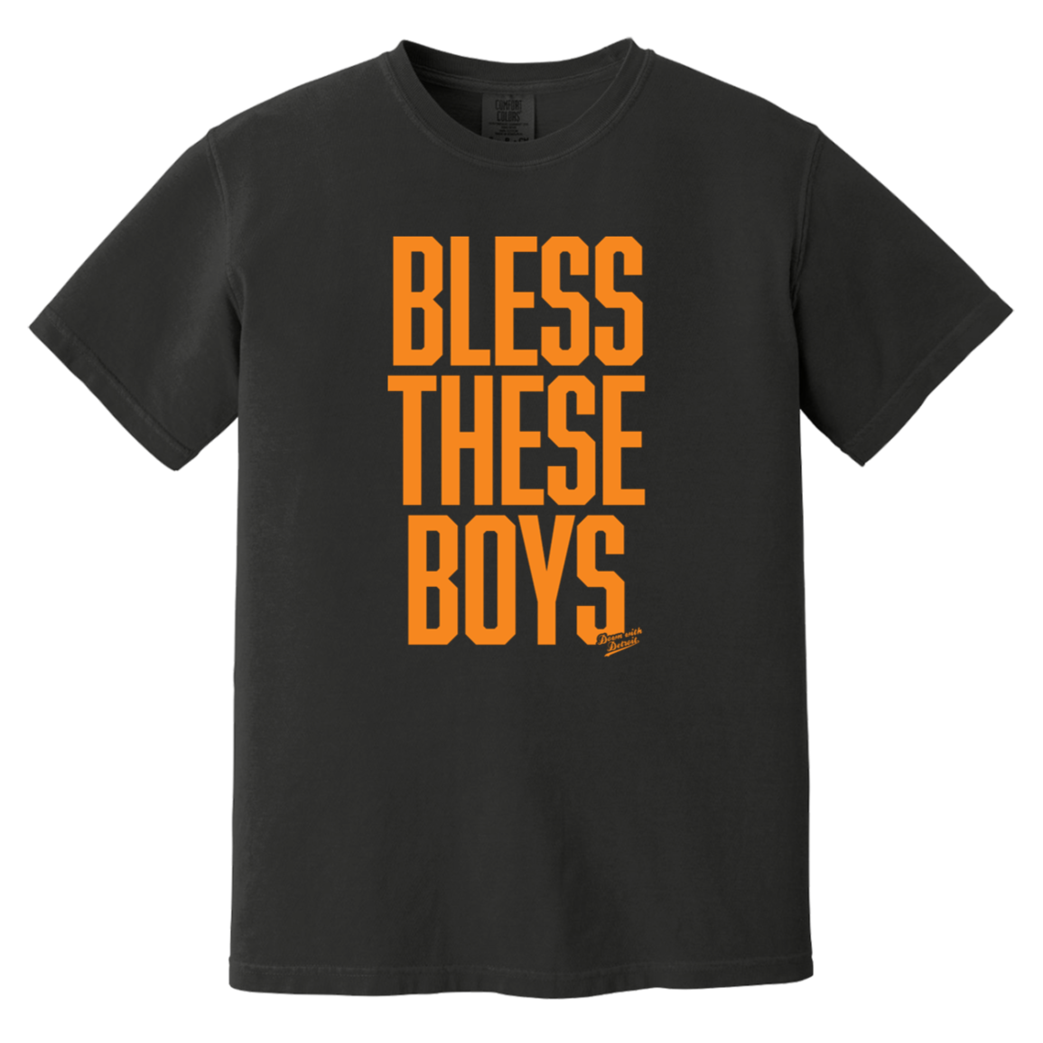 Bless These Boys - Block Font - Orange Vintage Washed T-Shirt