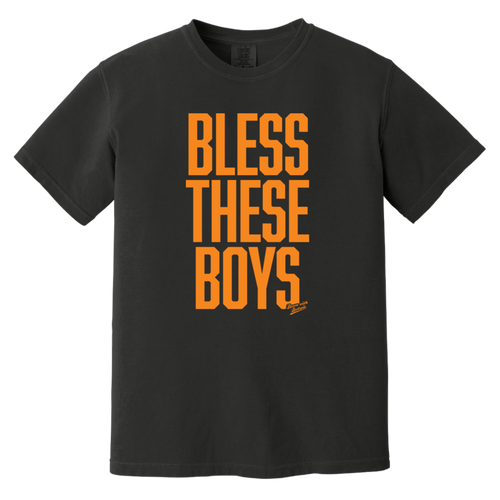 Bless These Boys - Block Font - Orange Vintage Washed T-Shirt