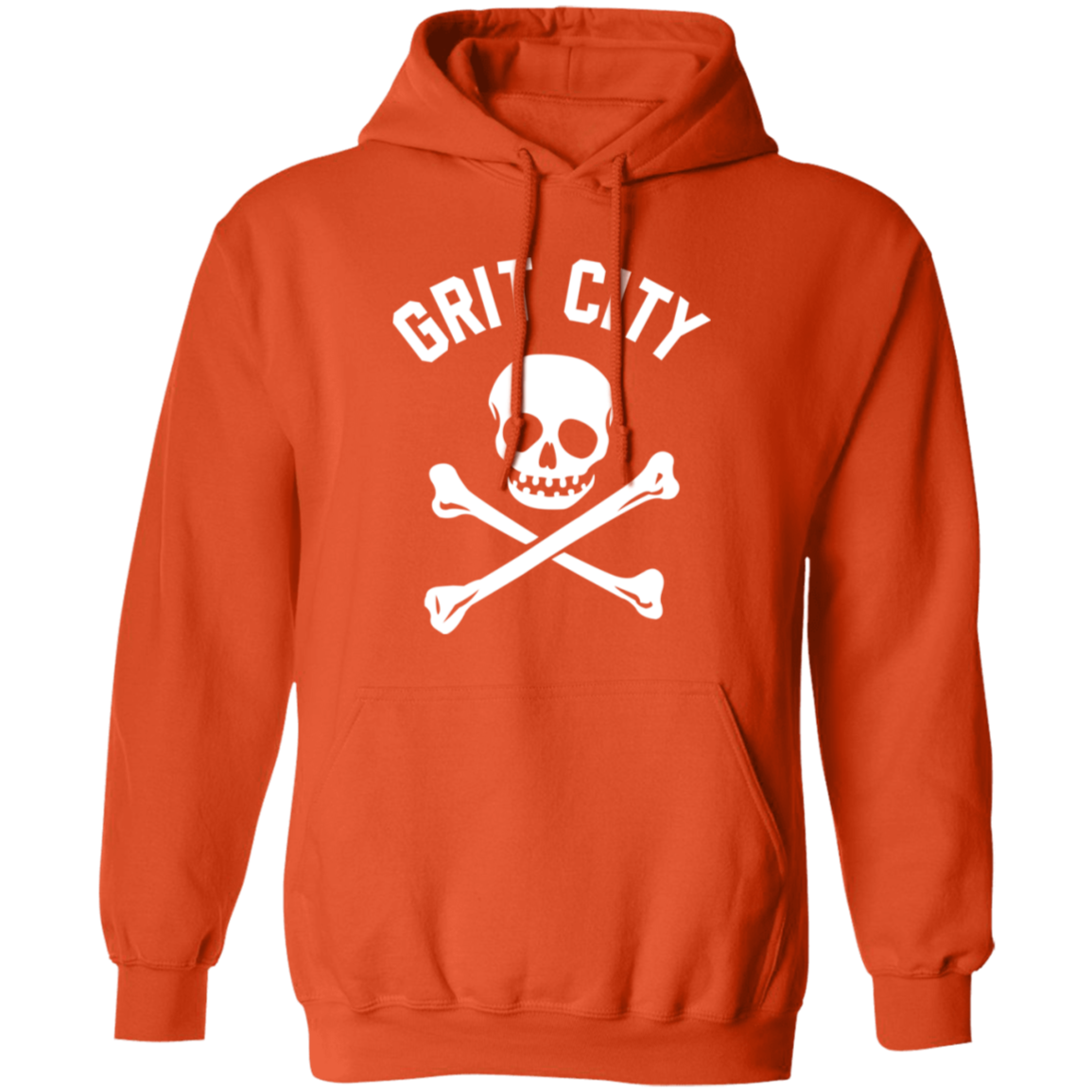 Grit City Cross Bones - White Unisex Pullover Hoodie