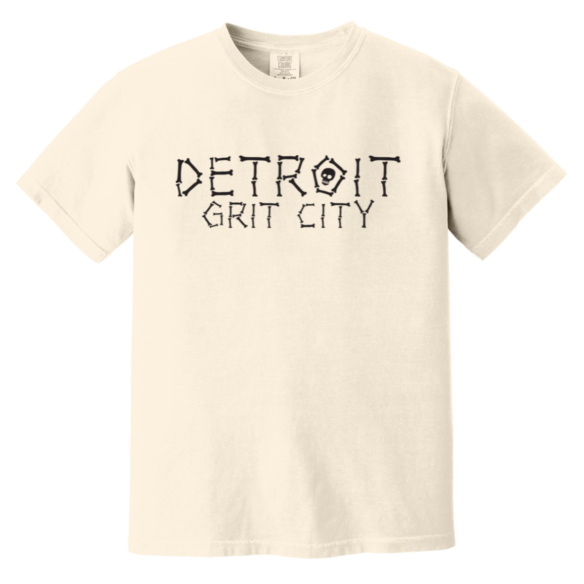 Detroit Grit City Bones - Black Vintage Washed T-Shirt