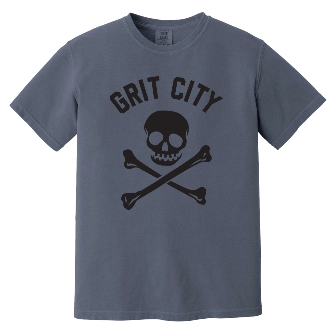 Grit City Cross Bones - Black Vintage Washed T-Shirt
