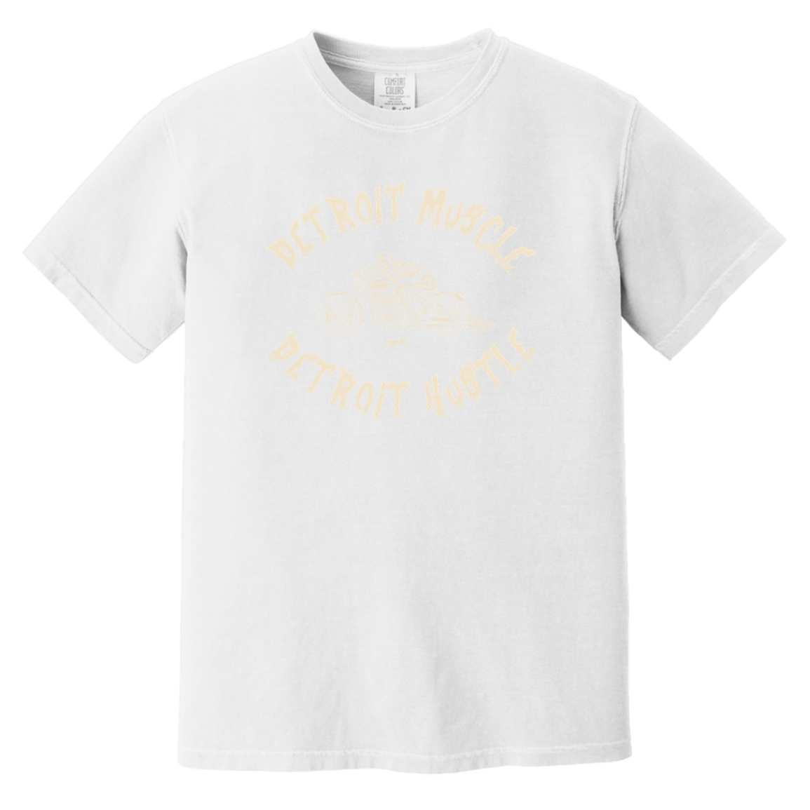 Detroit Muscle Detroit Hustle - Cream Vintage Washed T-Shirt
