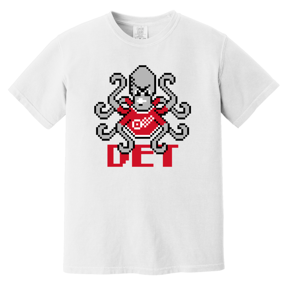 8bit Det Octopus - Red Vintage Wash T-Shirt